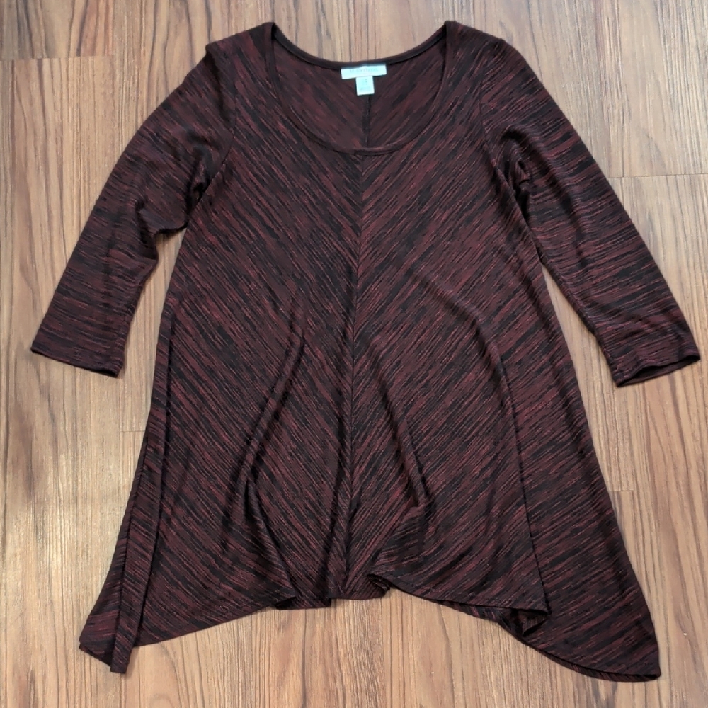 Motherhood Maternity Marled Wine and Black Scoop Neck Tunic
